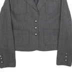 TALLY WEIJL Womens Grey Cotton Tailored Jacket M Button Plain Wool-Blend