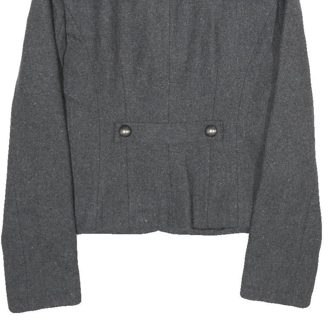 TALLY WEIJL Womens Grey Cotton Tailored Jacket M Button Plain Wool-Blend