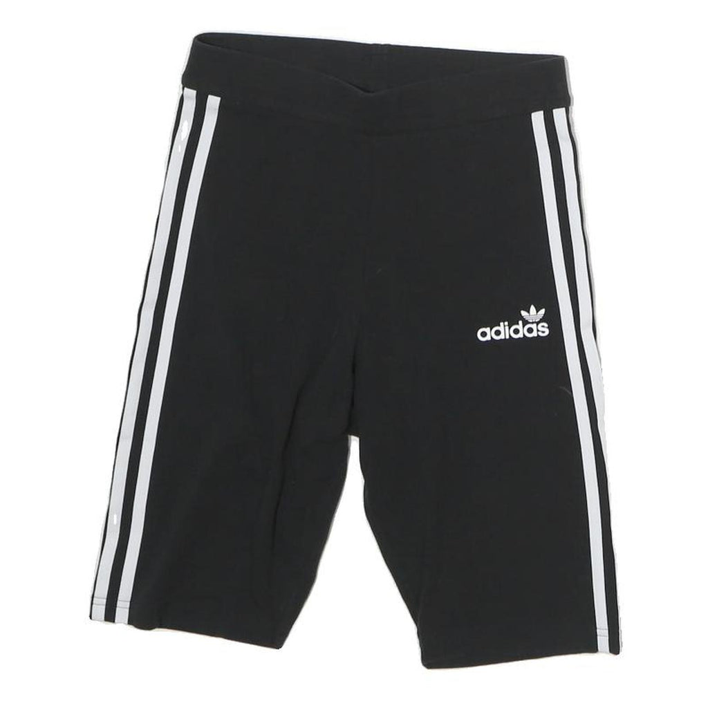 ADIDAS Womens Shorts Black & White Casual Cotton Blend UK 10 W25 Athletic