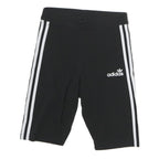 ADIDAS Womens Shorts Black & White Casual Cotton Blend UK 10 W25 Athletic