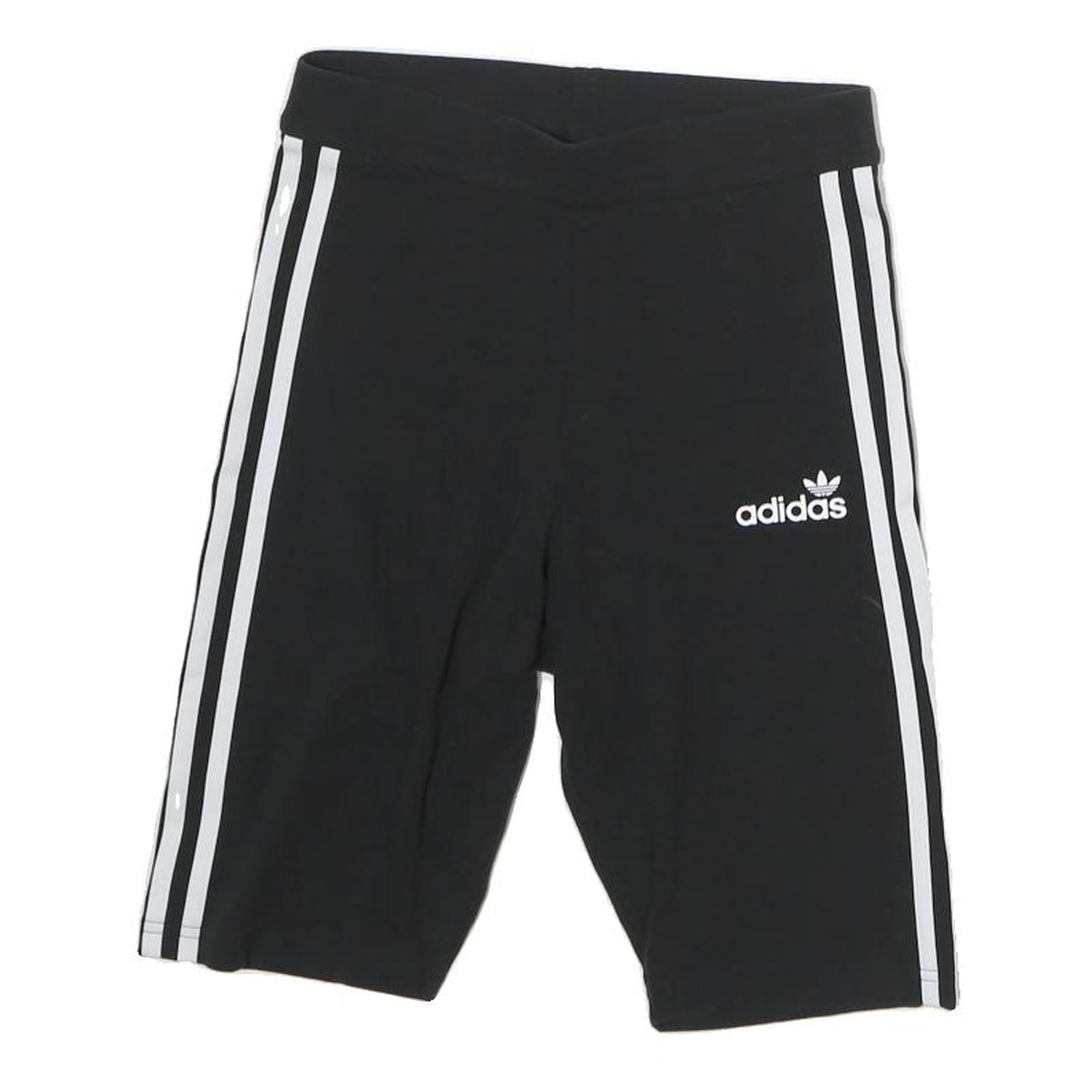 ADIDAS Womens Shorts Black & White Casual Cotton Blend UK 10 W25 Athletic