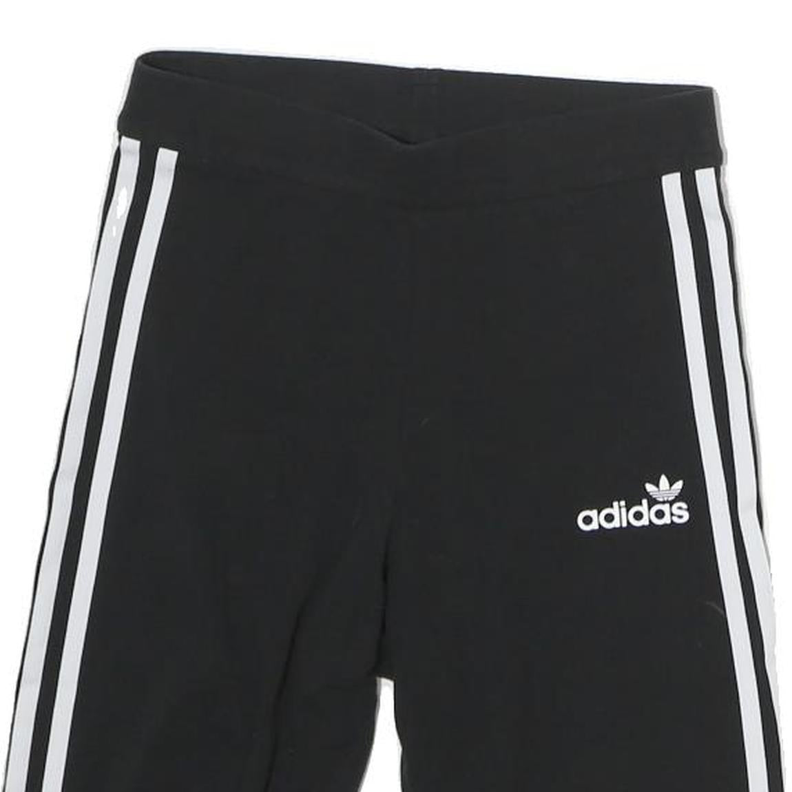 ADIDAS Womens Shorts Black & White Casual Cotton Blend UK 10 W25 Athletic