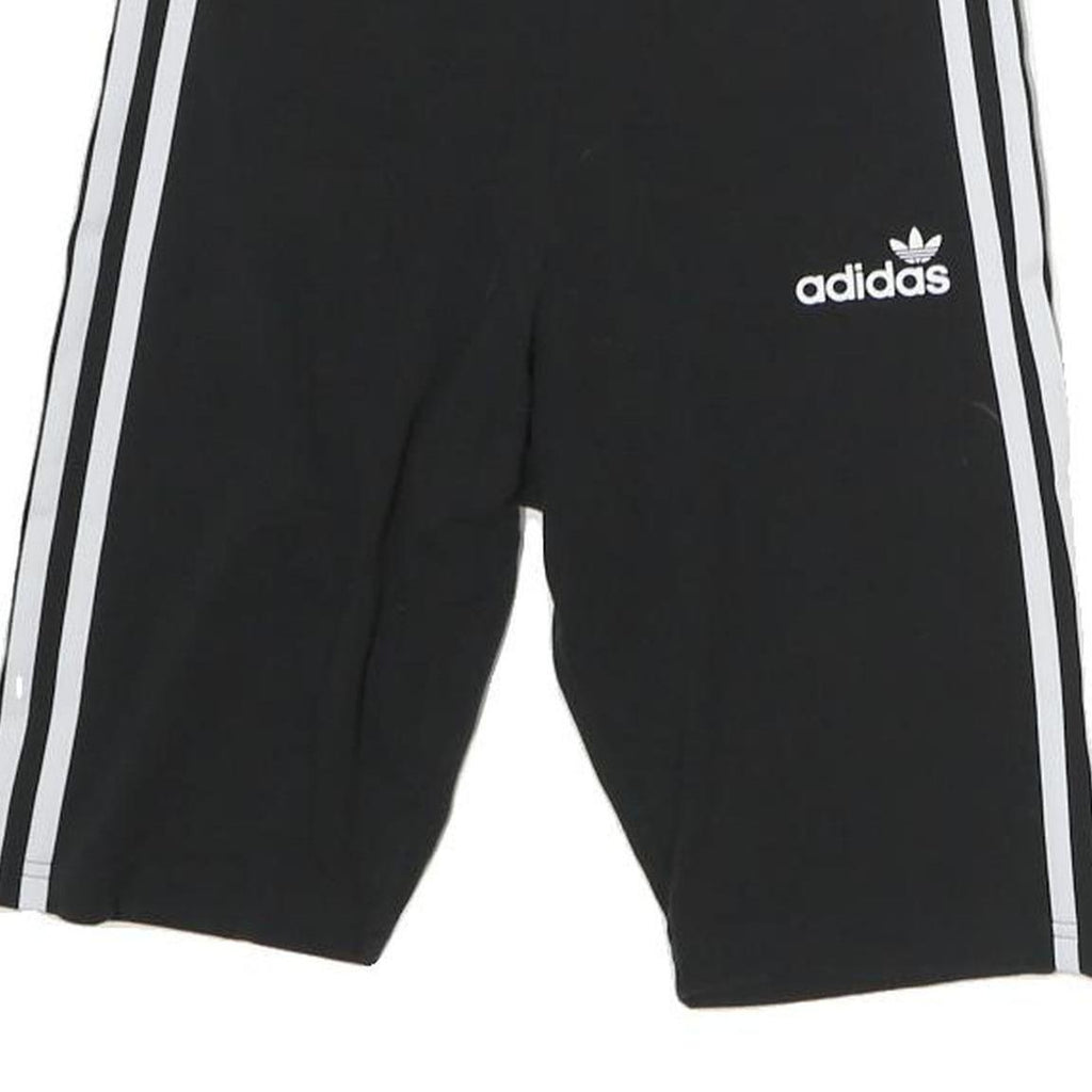 ADIDAS Womens Shorts Black & White Casual Cotton Blend UK 10 W25 Athletic