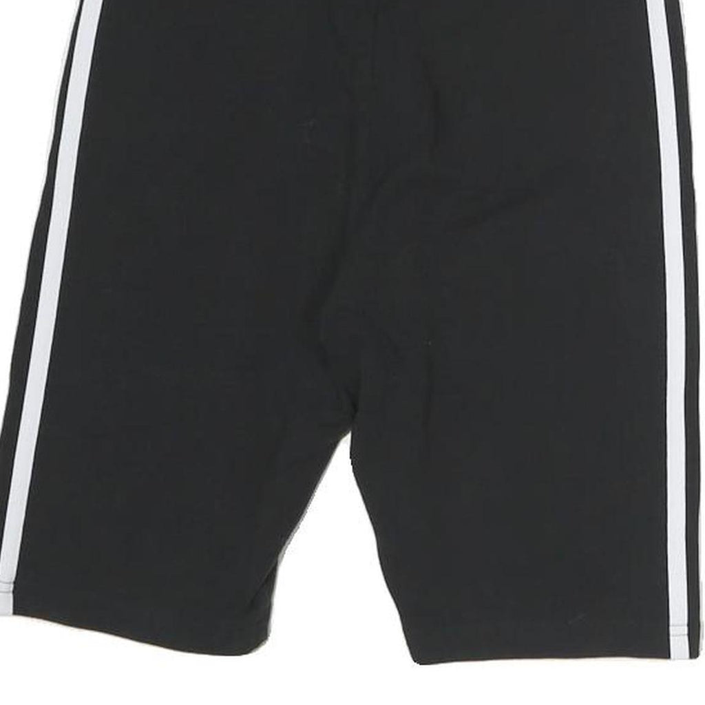 ADIDAS Womens Shorts Black & White Casual Cotton Blend UK 10 W25 Athletic