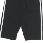 ADIDAS Womens Shorts Black & White Casual Cotton Blend UK 10 W25 Athletic