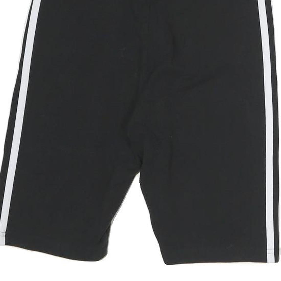 ADIDAS Womens Shorts Black & White Casual Cotton Blend UK 10 W25 Athletic