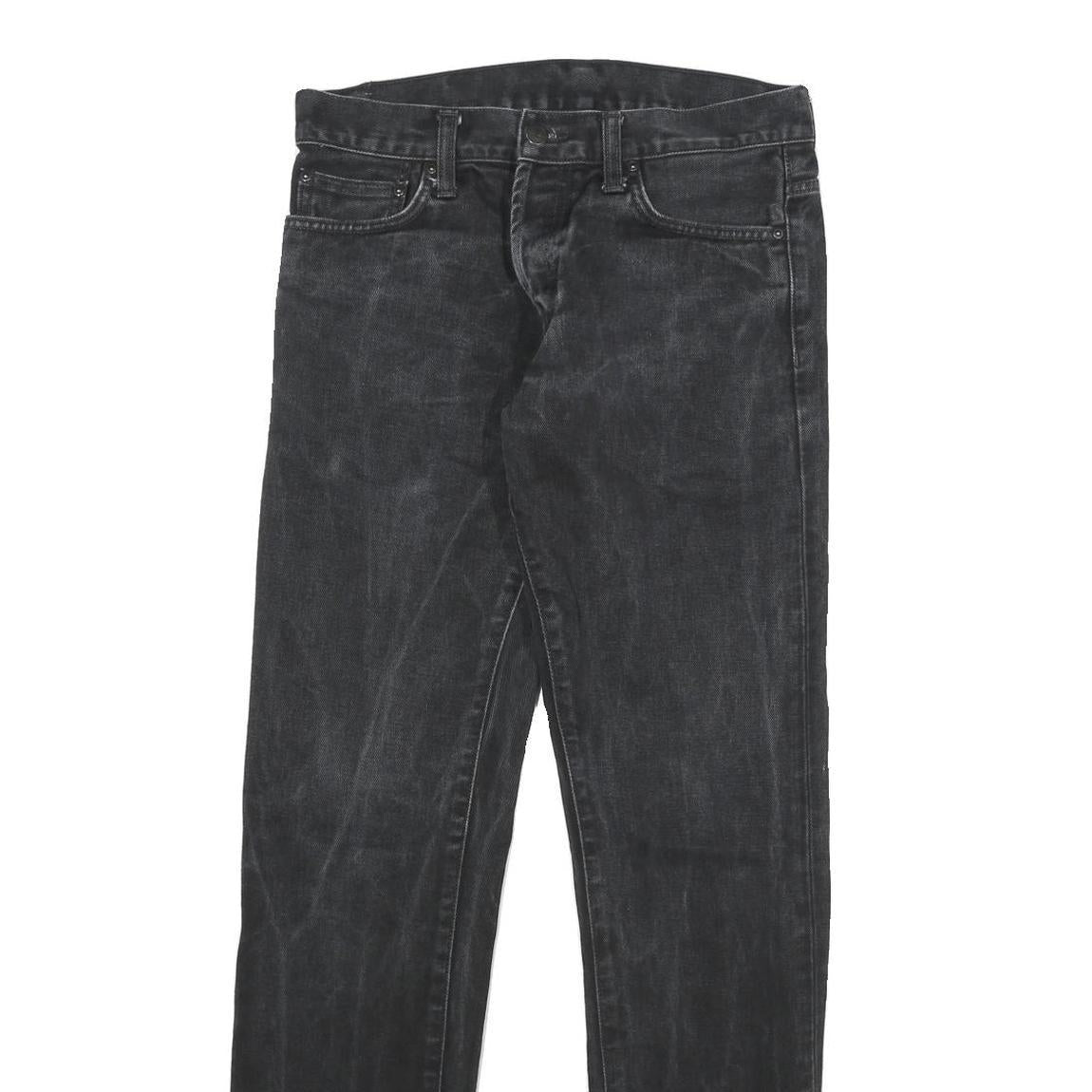 CARHARTT Mens Jeans Black Regular Straight Denim Medium W29 L32 Button Closure