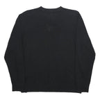 TOMMY HILFIGER Mens Black Plain V-Neck Basic Knit Jumper M Classic Cotton