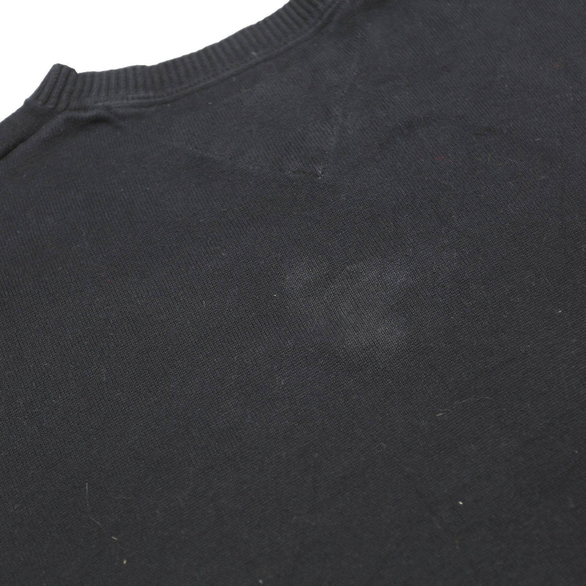 TOMMY HILFIGER Mens Black Plain V-Neck Basic Knit Jumper M Classic Cotton