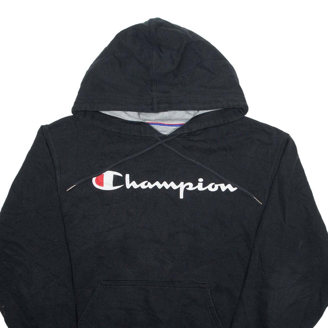 CHAMPION Mens Black Hoodie S