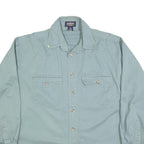 BOATYARD BASICS Mens Blue Cotton Casual Shirt L Lightweight Button-Up Pocket