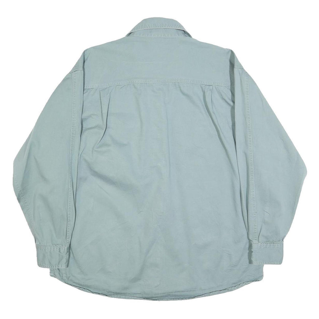 BOATYARD BASICS Mens Blue Cotton Casual Shirt L Lightweight Button-Up Pocket