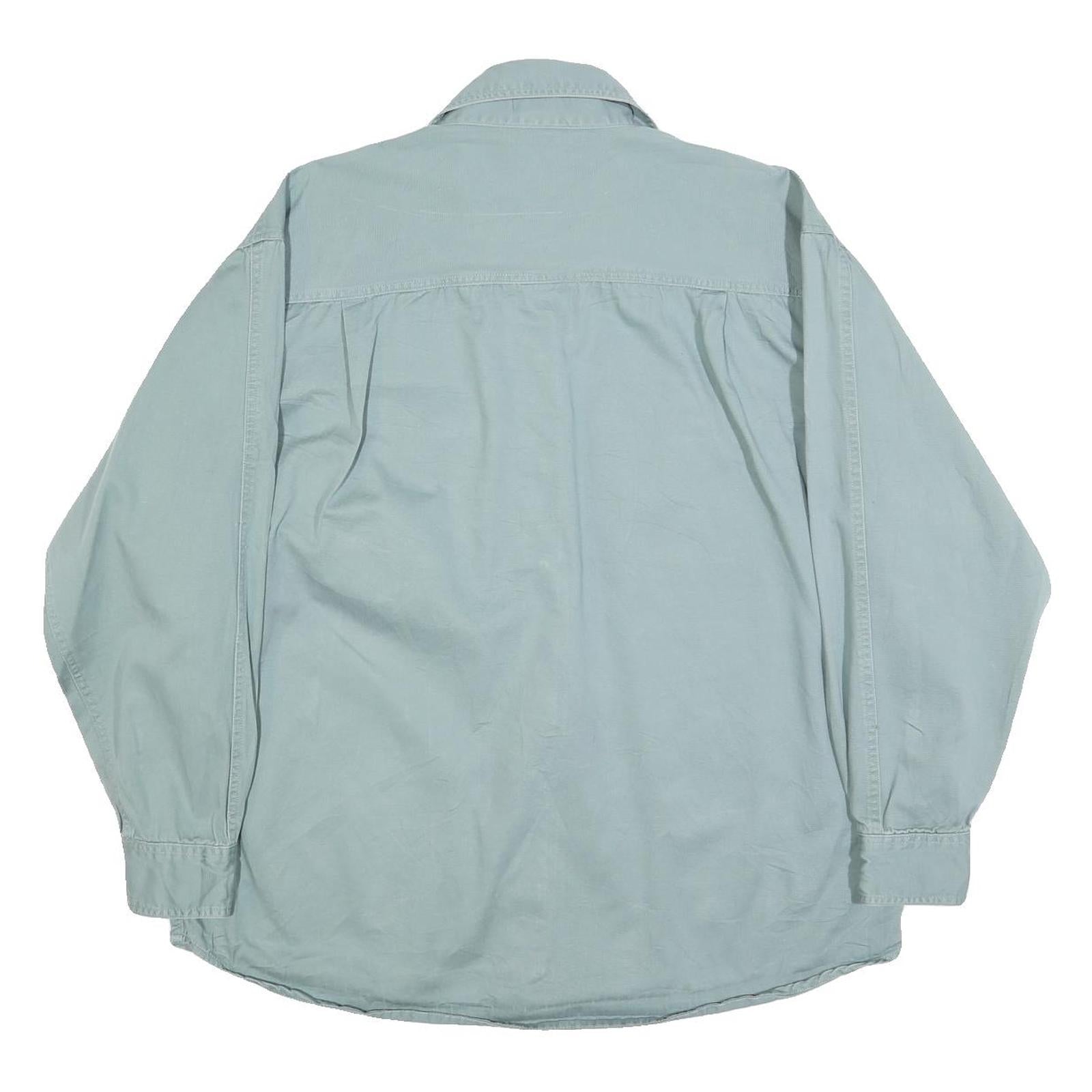 BOATYARD BASICS Mens Blue Cotton Casual Shirt L Lightweight Button-Up Pocket