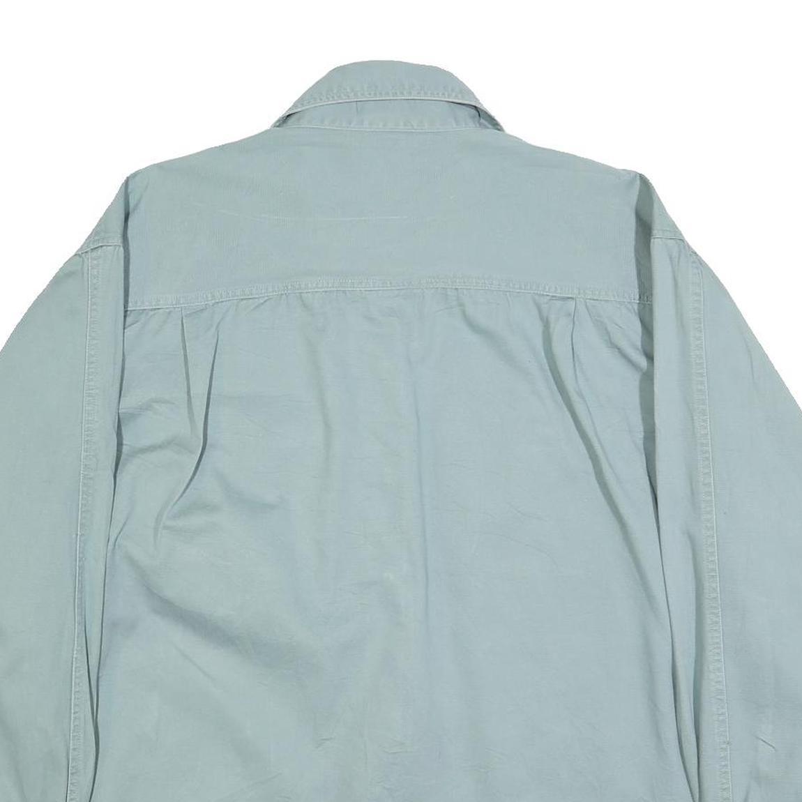 BOATYARD BASICS Mens Blue Cotton Casual Shirt L Lightweight Button-Up Pocket