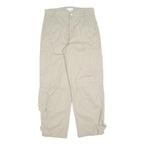 H&M Womens Cotton Blend Beige Regular Fit Cargo Trousers W30 L30 Casual Utility
