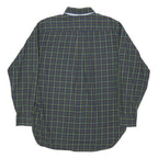 TOMMY HILFIGER Mens Blue Green Check Shirt L Classic Button Down Cotton Blend