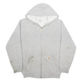CARHARTT Mens Grey Zip Hoodie M Workwear Casual Cotton Blend Sweatshirt