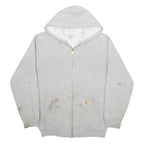 CARHARTT Mens Grey Zip Hoodie M Workwear Casual Cotton Blend Sweatshirt