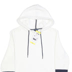 NAUTICA Womens White & Navy Hoodie S Cotton Blend Casual Hooded Sweatshirt