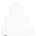 NAUTICA Womens White & Navy Hoodie S Cotton Blend Casual Hooded Sweatshirt