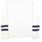 NAUTICA Womens White & Navy Hoodie S Cotton Blend Casual Hooded Sweatshirt