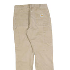 CARHARTT Mens Cotton Blend Beige Relaxed Straight Trousers W32 L32 Workwear