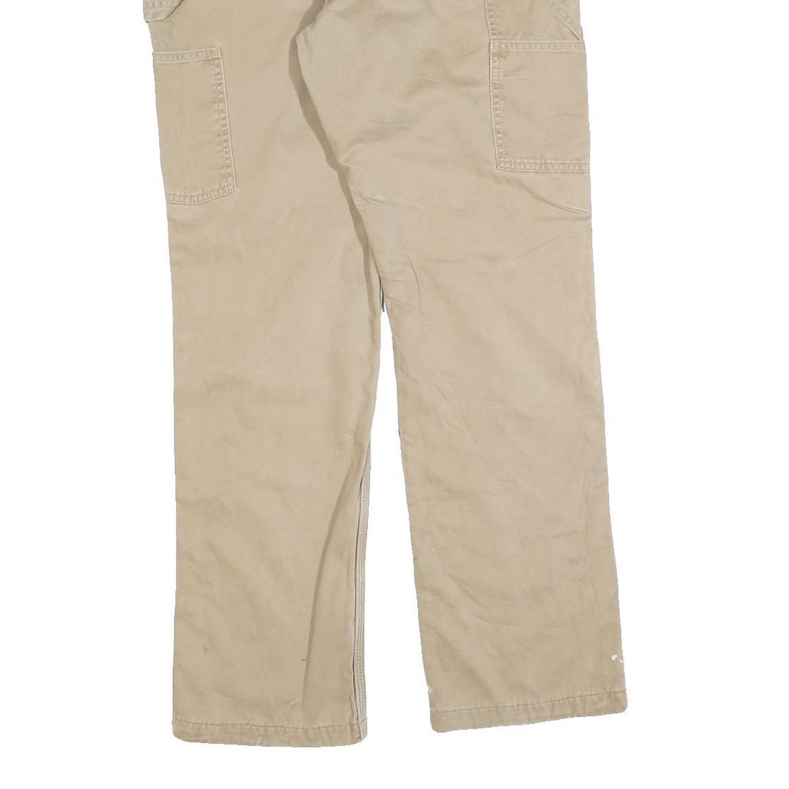 CARHARTT Mens Cotton Blend Beige Relaxed Straight Trousers W32 L32 Workwear