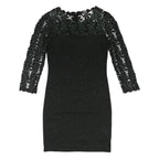 PHASE EIGHT Womens Black Bodycon Jersey Floral Lace 3/4 Sleeve Short Dress UK 12