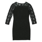 PHASE EIGHT Womens Black Bodycon Jersey Floral Lace 3/4 Sleeve Short Dress UK 12