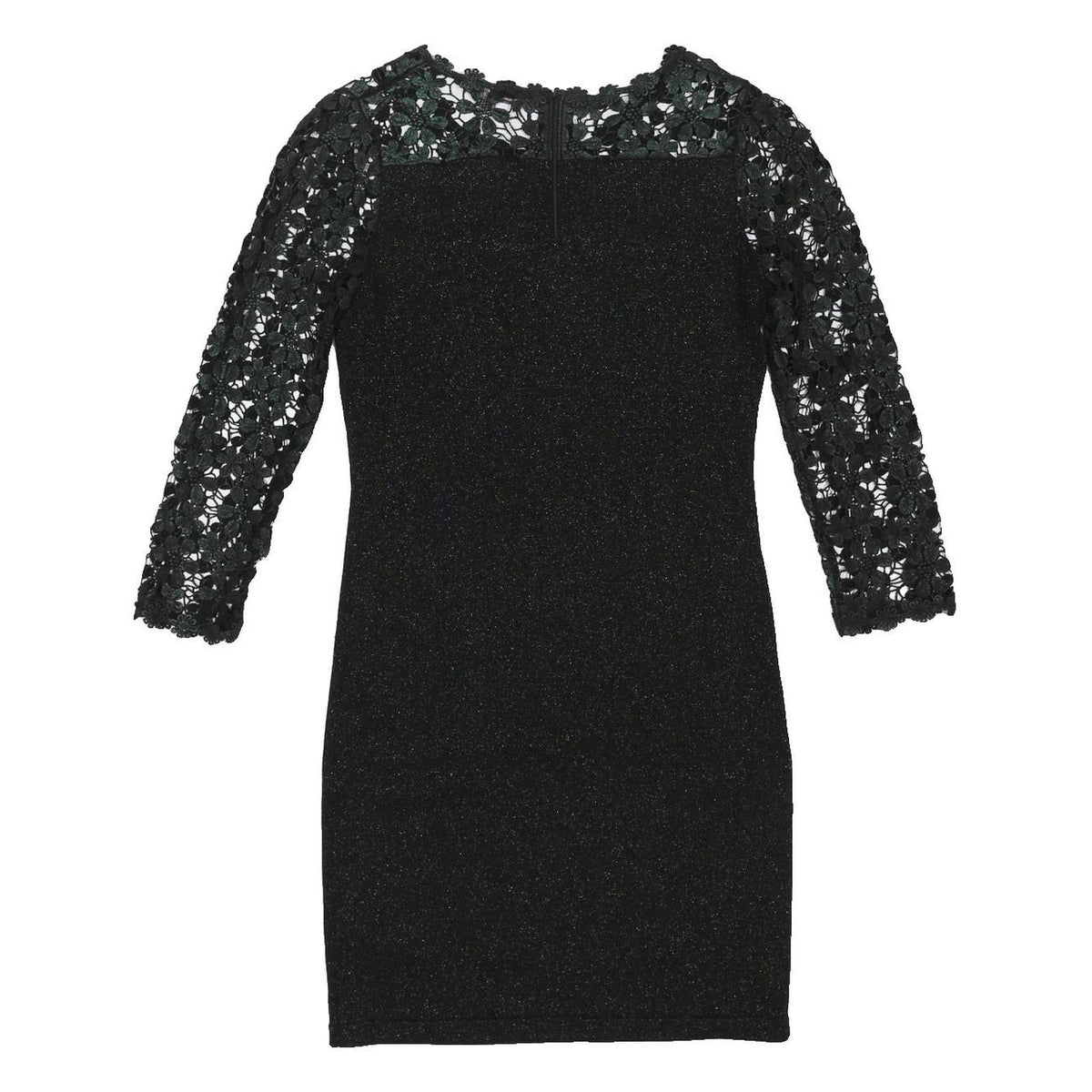 PHASE EIGHT Womens Black Bodycon Jersey Floral Lace 3/4 Sleeve Short Dress UK 12
