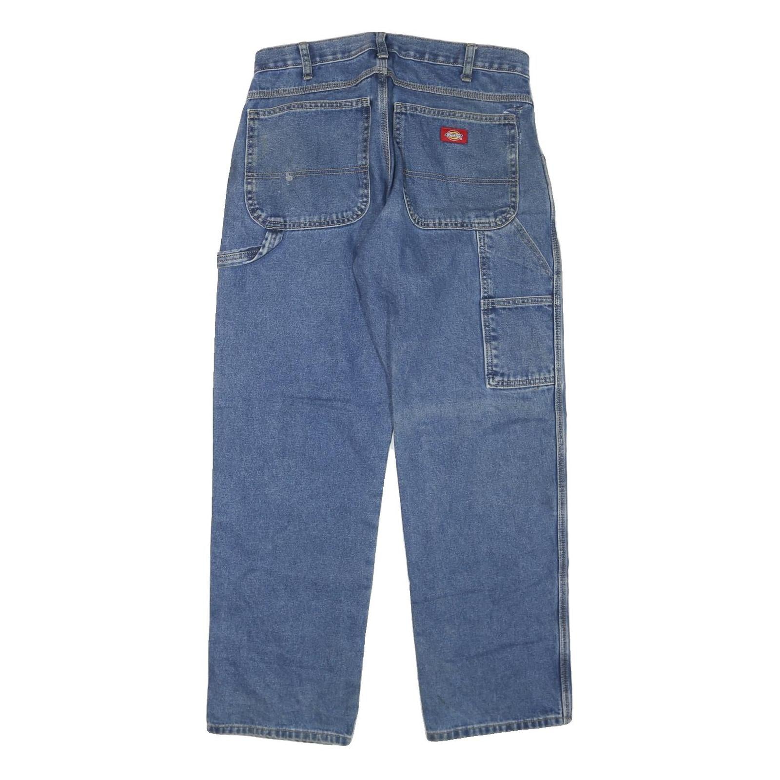 DICKIES Womens Blue Regular Fit Straight Leg Denim Jeans W32 L30 Workwear