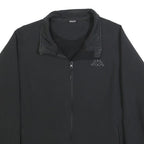 KAPPA Womens Black Polyester Blend Zip Jacket L Plain Lightweight Sportswear