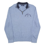 NAUTICA Mens Blue Plain Pullover Jumper Crew Neck Basic Knit L Cotton Blend