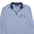 NAUTICA Mens Blue Plain Pullover Jumper Crew Neck Basic Knit L Cotton Blend