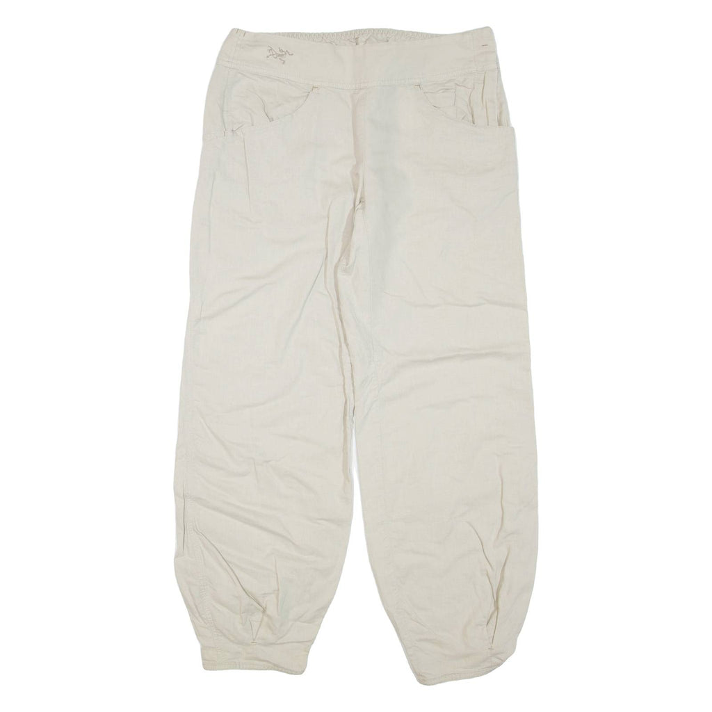 Womens Trousers Beige Regular Tapered Linen W32 L30