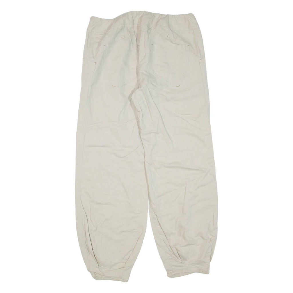 Womens Trousers Beige Regular Tapered Linen W32 L30