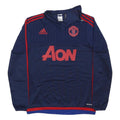 ADIDAS 15/16 Manchester United 1/4 Zip Training Top Mens Blue Track Jacket S
