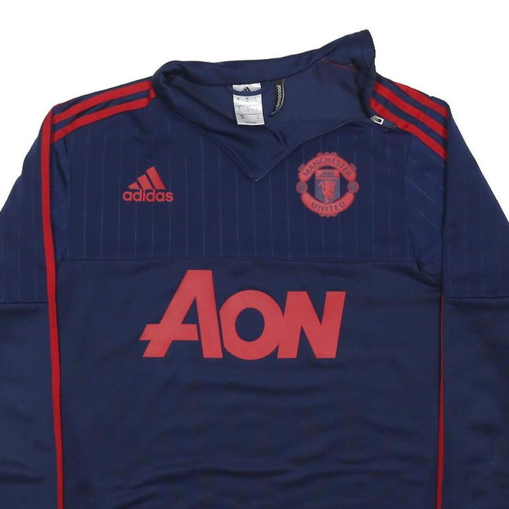 ADIDAS 15/16 Manchester United 1/4 Zip Training Top Mens Blue Track Jacket S