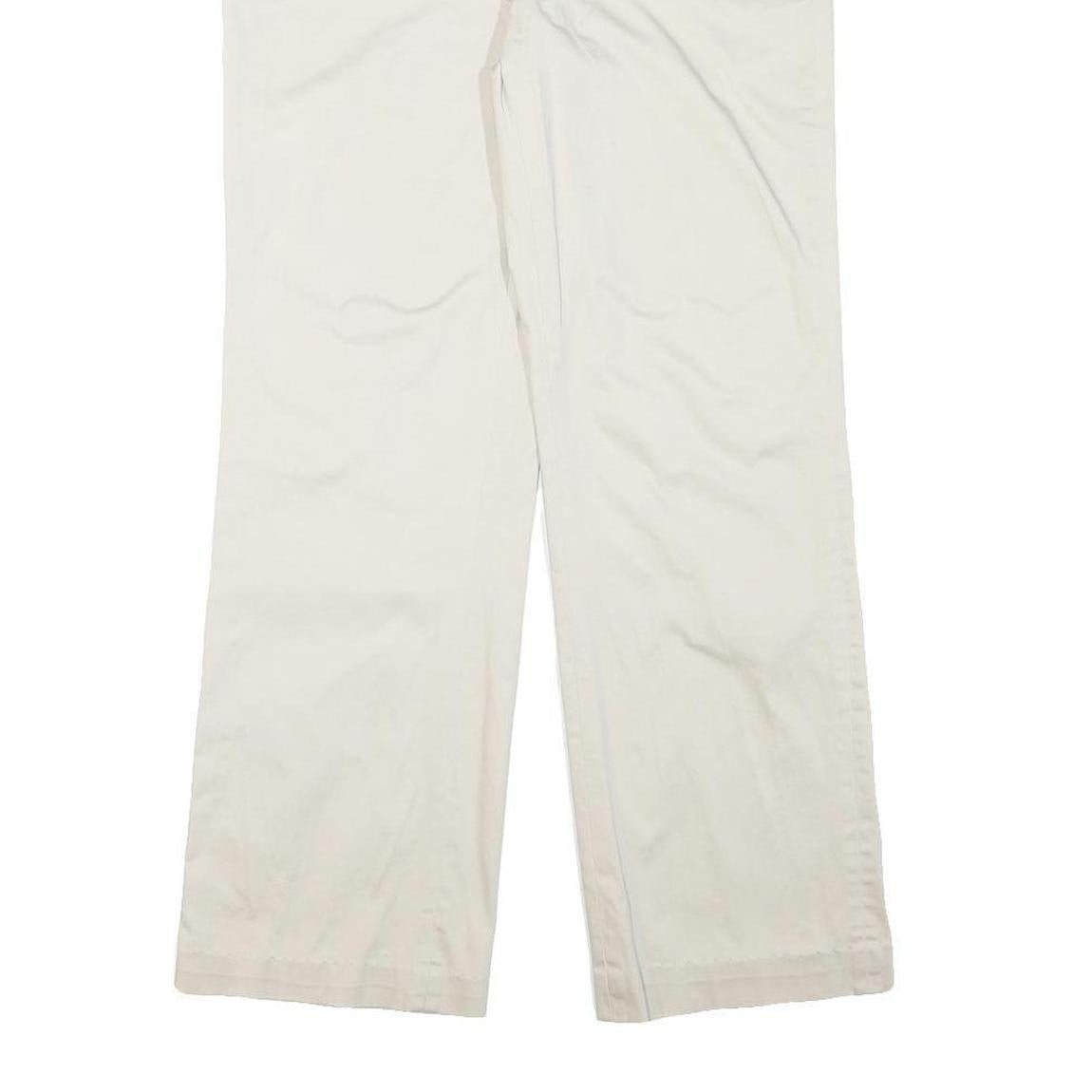 TOMMY HILFIGER Womens White Regular Fit Straight Leg Trousers W33 L28 Cotton