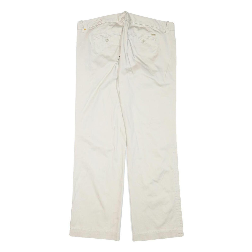 TOMMY HILFIGER Womens White Regular Fit Straight Leg Trousers W33 L28 Cotton