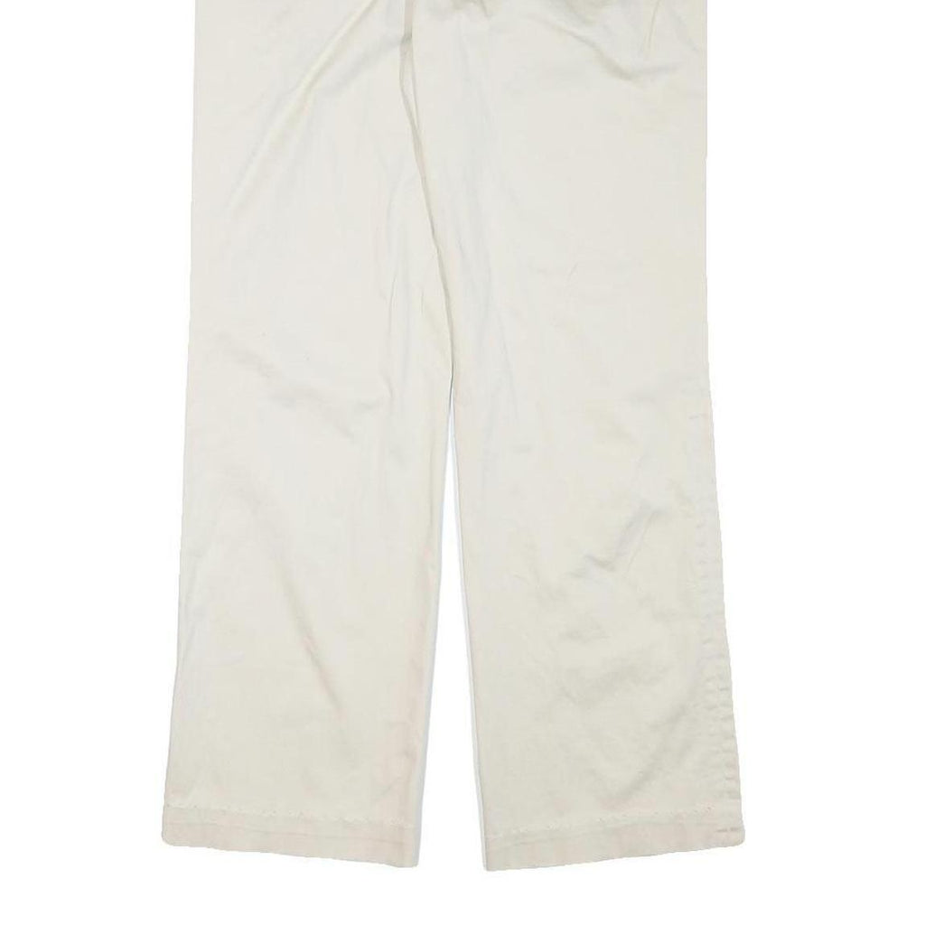 TOMMY HILFIGER Womens White Regular Fit Straight Leg Trousers W33 L28 Cotton