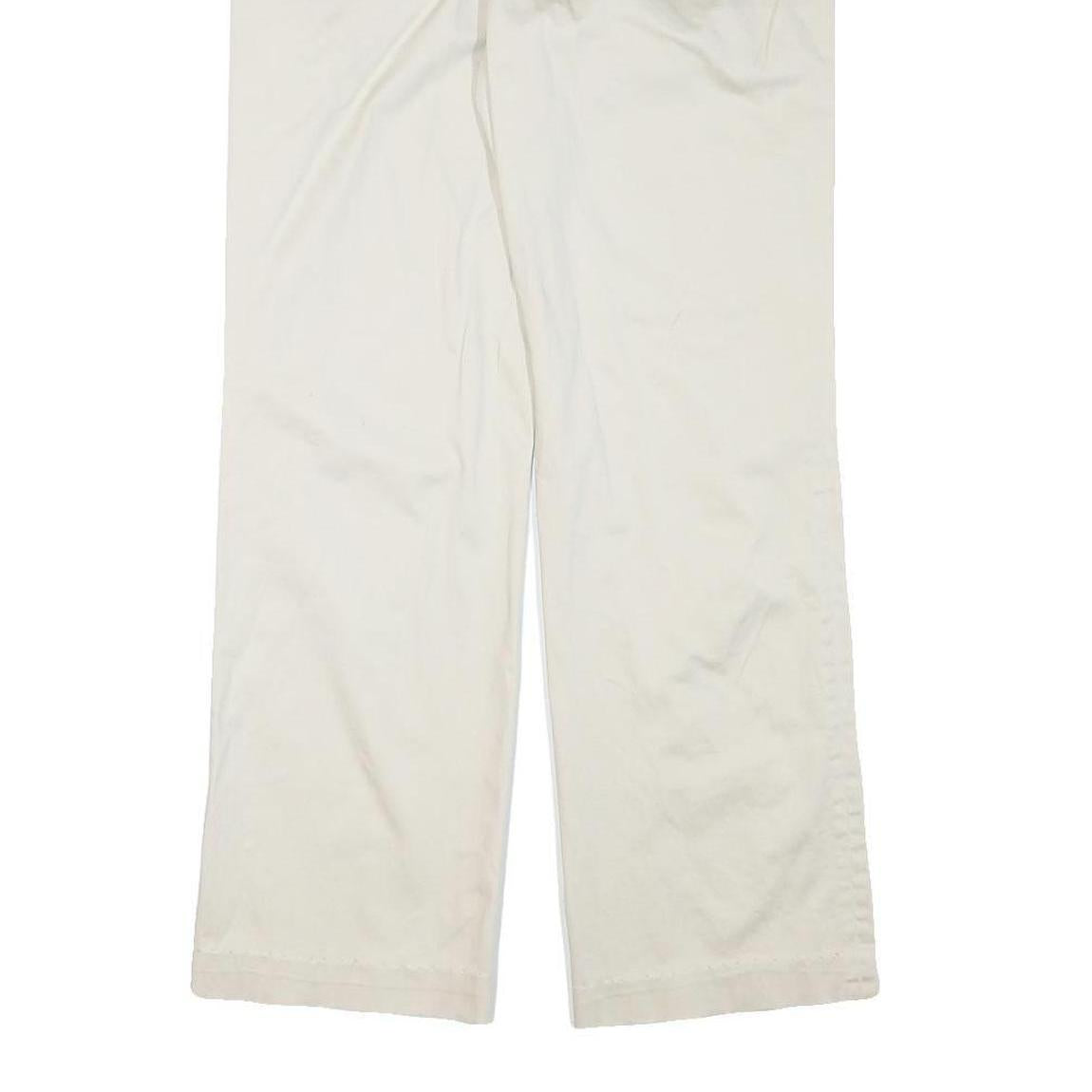 TOMMY HILFIGER Womens White Regular Fit Straight Leg Trousers W33 L28 Cotton