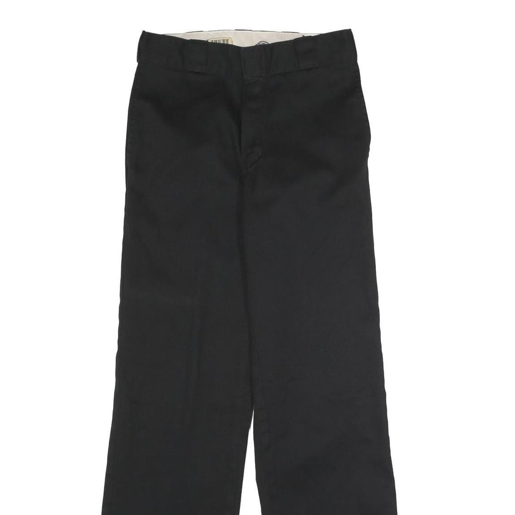 DICKIES Mens Polyester Blend Black Classic Straight Trousers W28 L32 Workwear