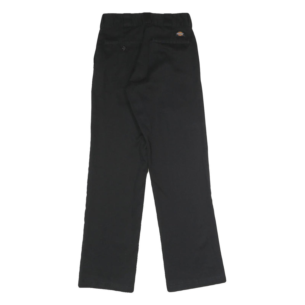 DICKIES Mens Polyester Blend Black Classic Straight Trousers W28 L32 Workwear