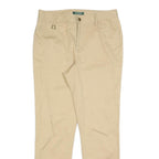 LAUREN RALPH LAUREN Womens Cotton Blend Beige Slim Straight Trousers W32 L30