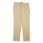 LAUREN RALPH LAUREN Womens Cotton Blend Beige Slim Straight Trousers W32 L30