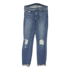 J BRAND Womens Blue Denim Regular Skinny Jeans W28 L26 Distressed Frayed Hem