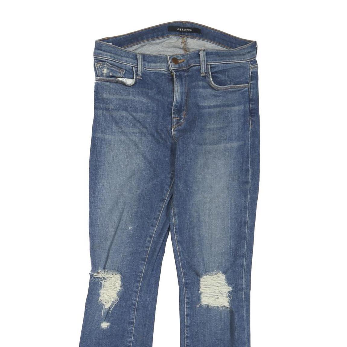 J BRAND Womens Blue Denim Regular Skinny Jeans W28 L26 Distressed Frayed Hem