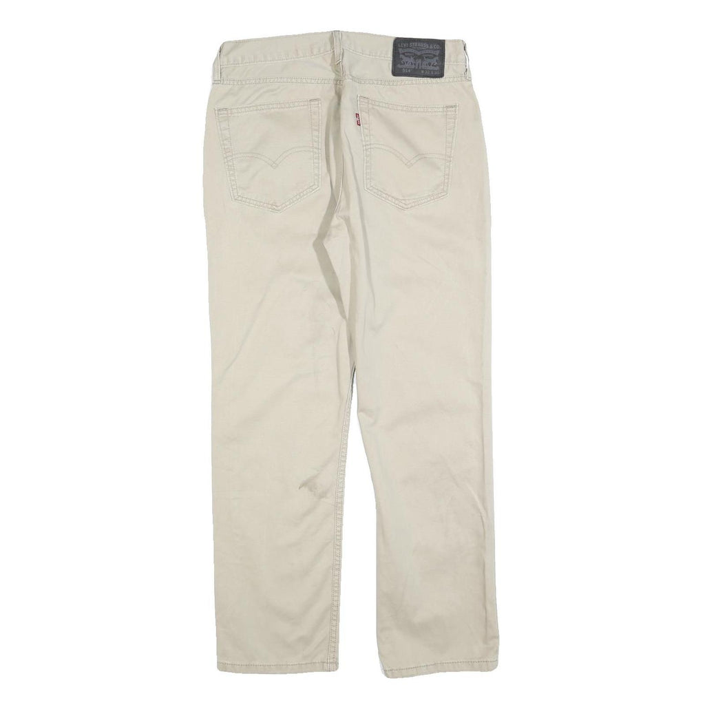 LEVI'S Mens Regular Fit Beige Cotton Blend Trousers W32 L30 Classic Zip Pocket
