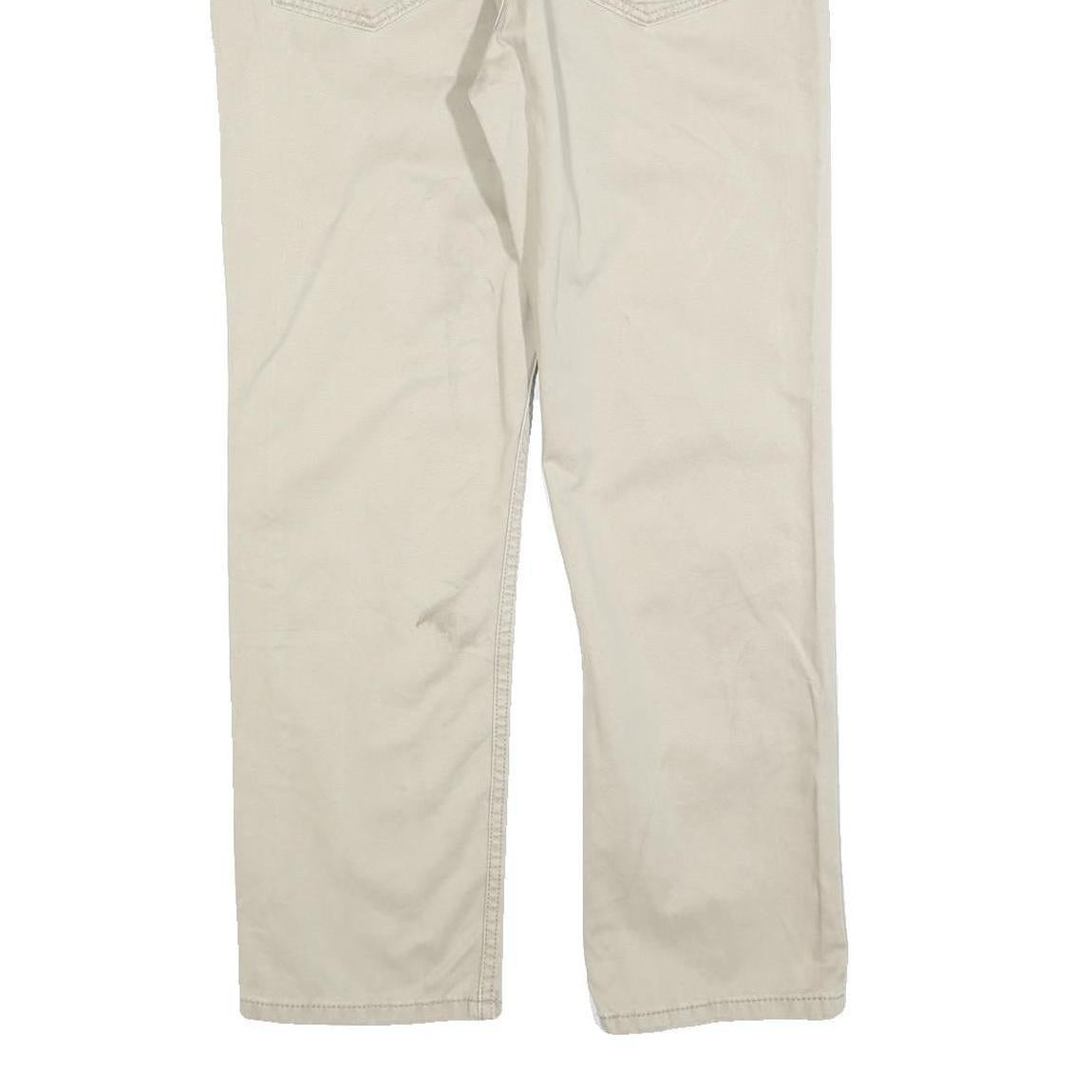 LEVI'S Mens Regular Fit Beige Cotton Blend Trousers W32 L30 Classic Zip Pocket